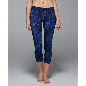 Lululemon Wunder Under Crop II Full-On Luon - 6 - Floral Iris Multi